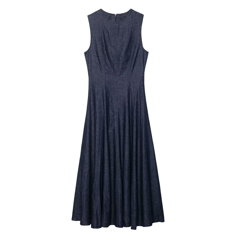 Midi Dress - Neues, schmal geschnittenes, modisches Retro-Denim-Midikleid