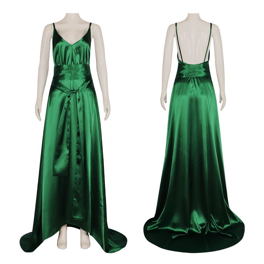 Smaragdgrünes Satin-Kleid mit  – Evening Gown Bewertung und Preis